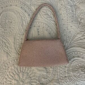 Elegant Gemstone Shoulder Bag in Champagne Gold